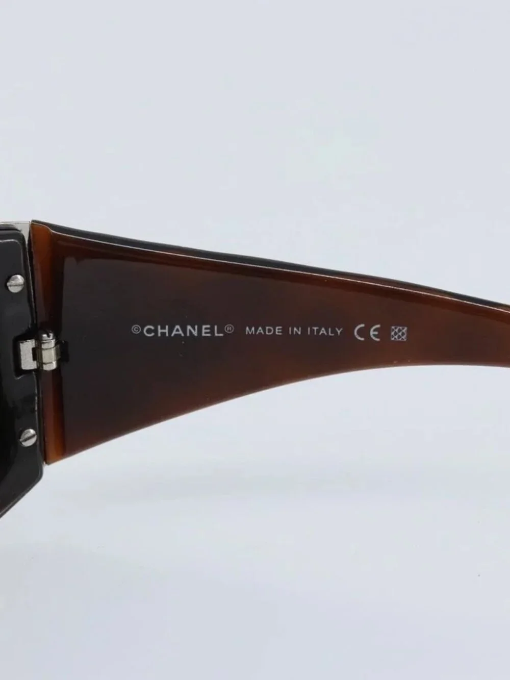 CHANEL Sunglasses plastic Brown CC Auth BA11836
